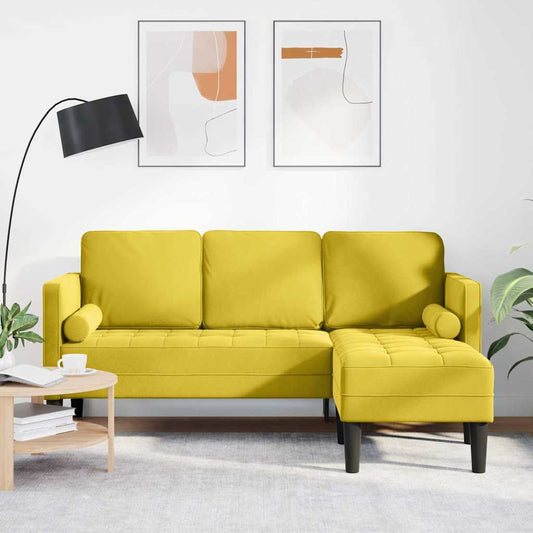 Conjunto de Sofás Amarelo 173 x 131 x 67 cm Veludo