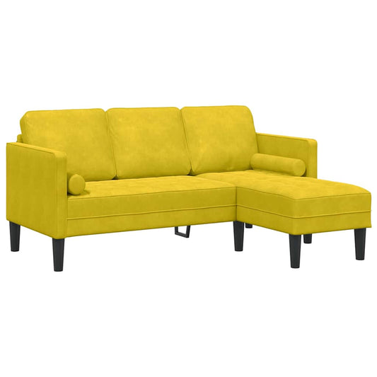 Conjunto de Sofás Amarelo 173 x 131 x 67 cm Veludo