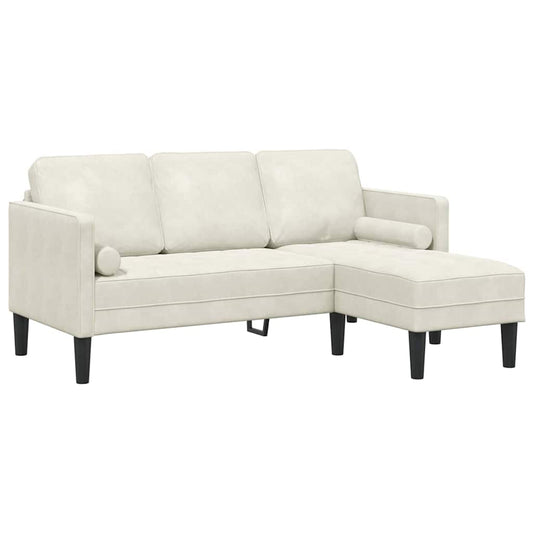 Conjunto de Sofás Creme 173 x 131 x 67 cm Veludo