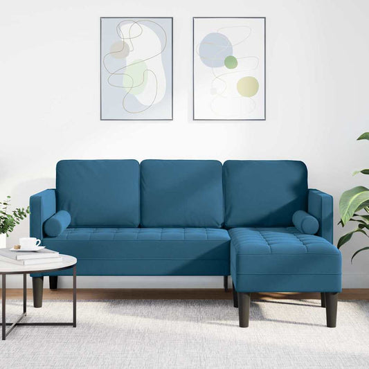 Conjunto de Sofás Azul 173 x 131 x 67 cm Veludo
