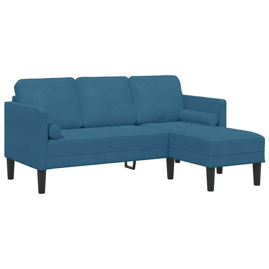 Conjunto de Sofás Azul 173 x 131 x 67 cm Veludo