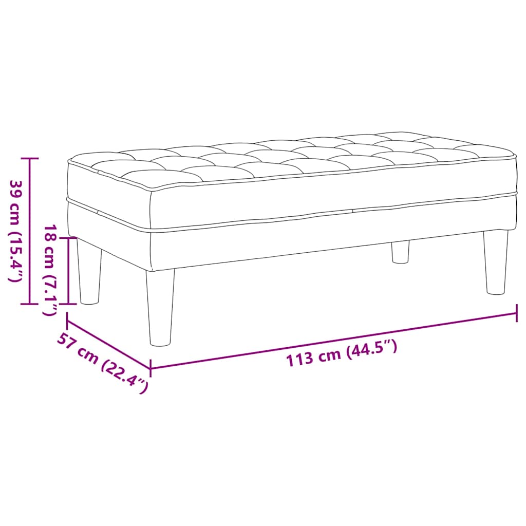 banco Creme 113 x 57 x 39 cm tecido
