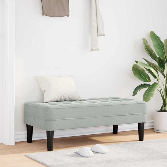 banco Cinzento-claro 113 x 57 x 39 cm Veludo