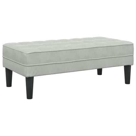 banco Cinzento-claro 113 x 57 x 39 cm Veludo
