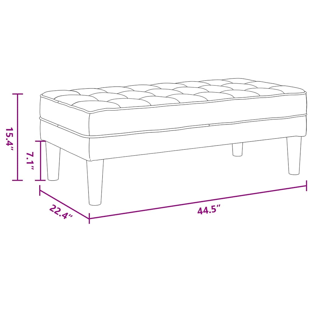 banco Preto 113 x 57 x 39 cm Veludo