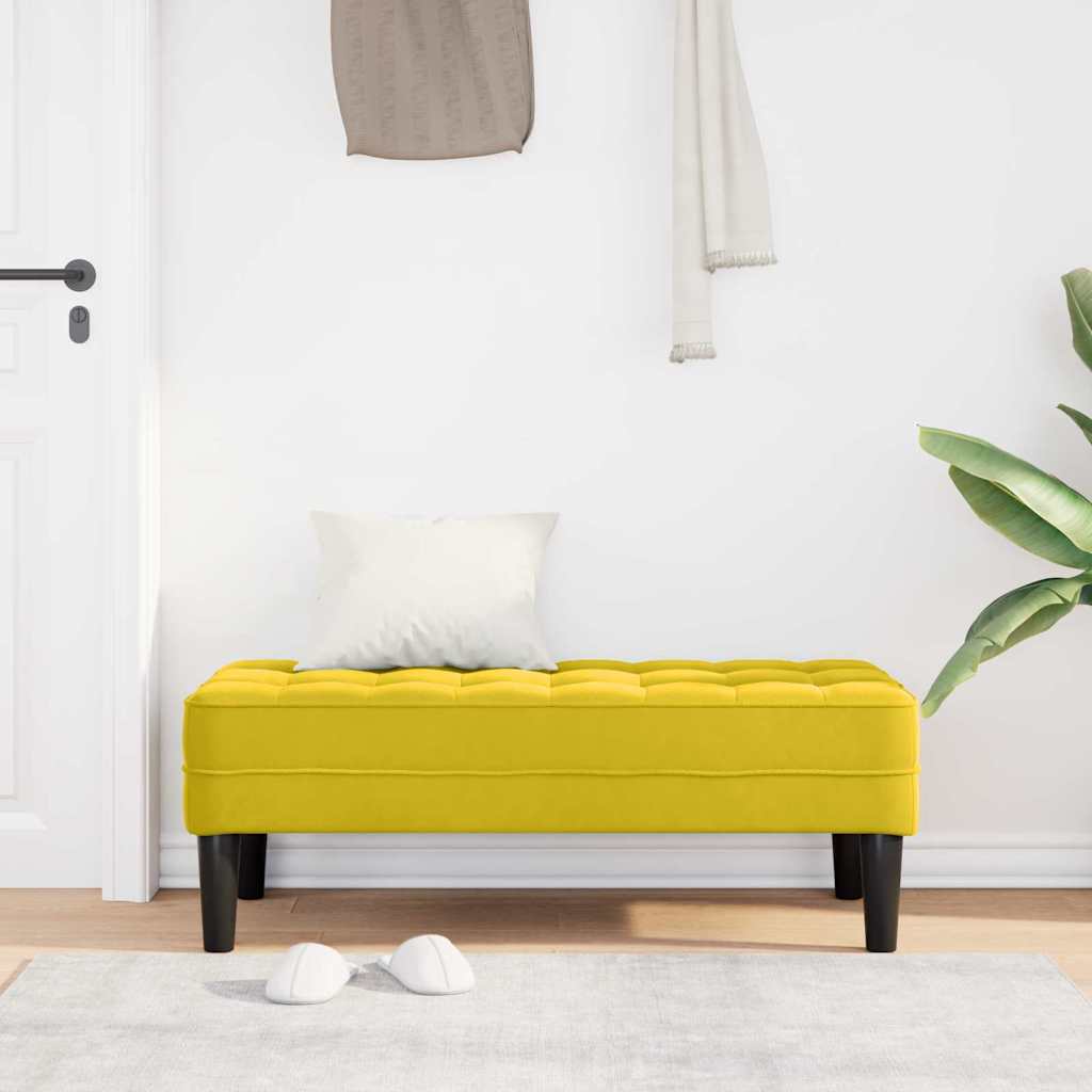 banco Amarelo 113 x 57 x 39 cm Veludo