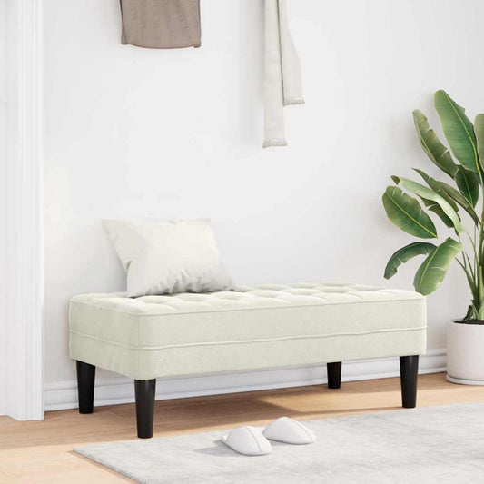 banco Creme 113 x 57 x 39 cm Veludo