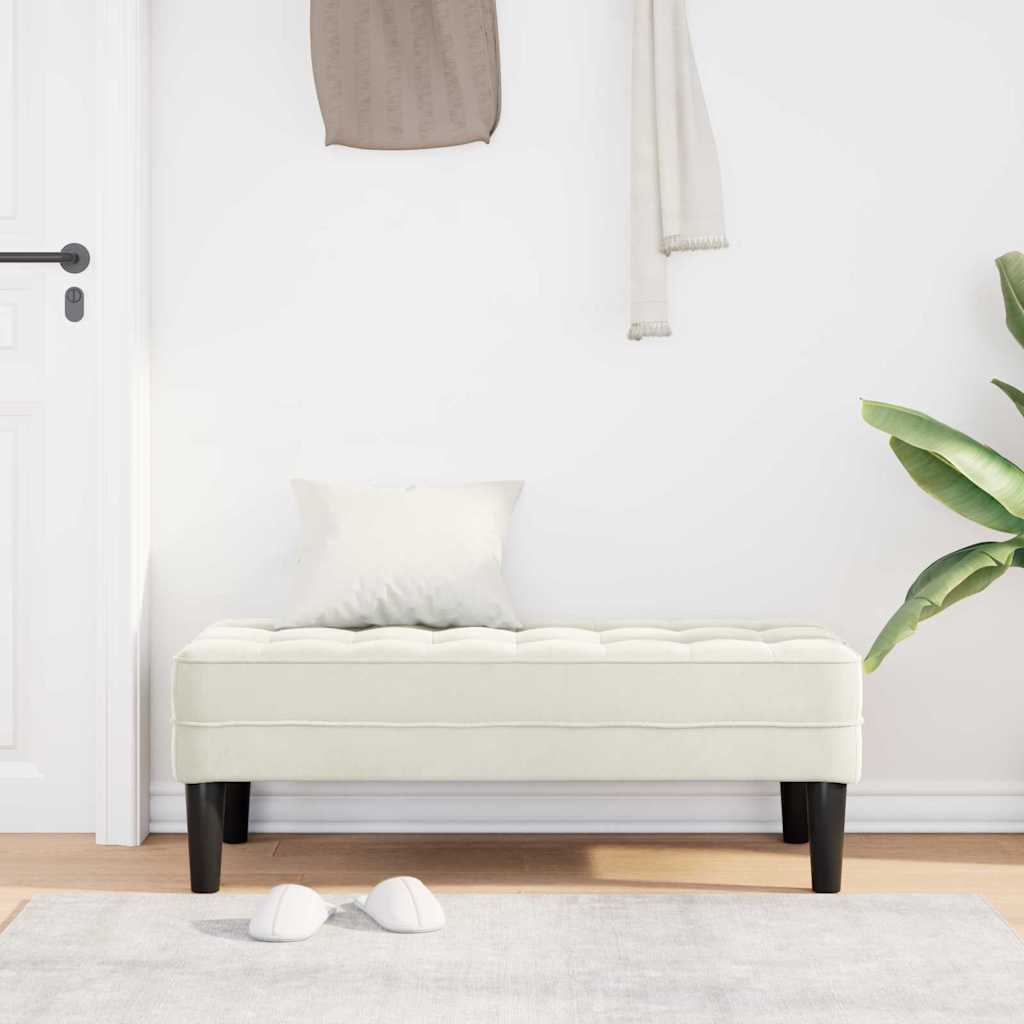 banco Creme 113 x 57 x 39 cm Veludo