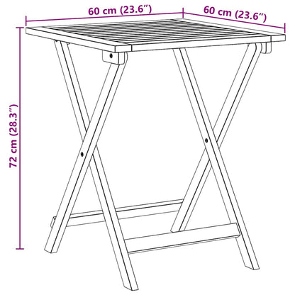 Mesa de Jardim Natural 60 x 60 x 72 cm Madeira Sólida de Acácia
