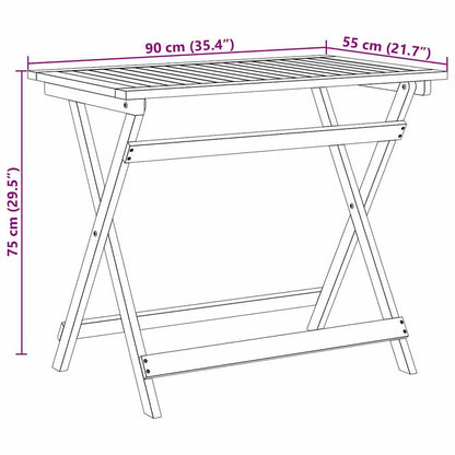 Mesa de Jardim Castanho 90 x 55 x 75 cm