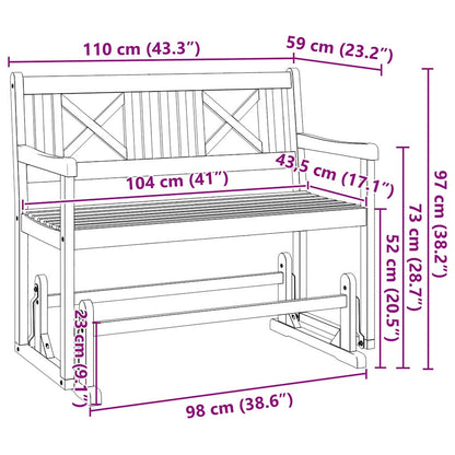 Banco Balanço Castanho 110 x 59 x 97 cm