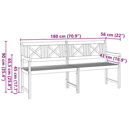 Banco de jardim Castanho 180 x 56 x 90 cm