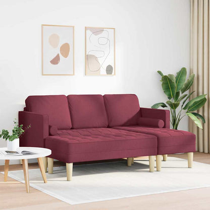 Conjunto de Sofás 2 pcs vermelho tinto 173 x 131 x 67 cm tecido