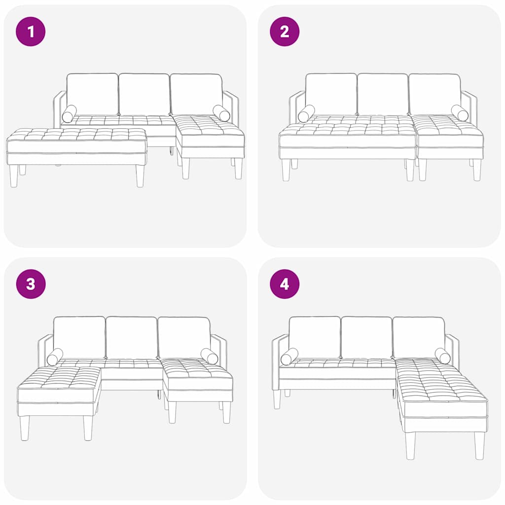 Conjunto de Sofás 2 pcs Cinzento-claro 173 x 131 x 67 cm Veludo