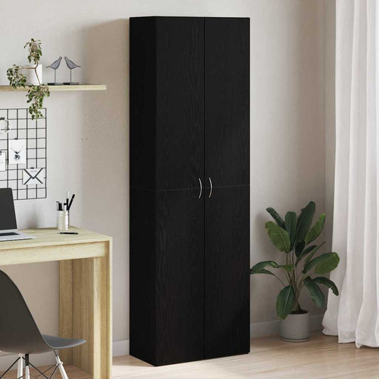 Armário de Escritório com porta Carvalho preto 60 x 32 x 190