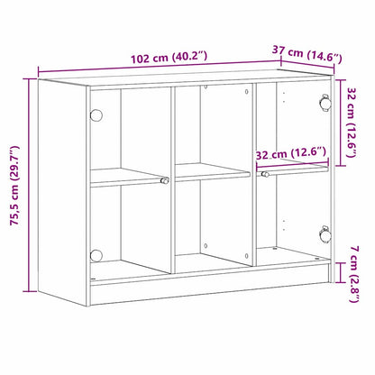 Buffet Carvalho Preto 100 x 37 x 75.5 cm