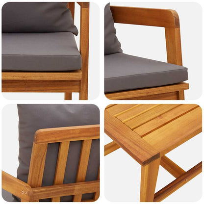 Conjunto bistro 3 pcs Castanho 45 x 45 x 38cm