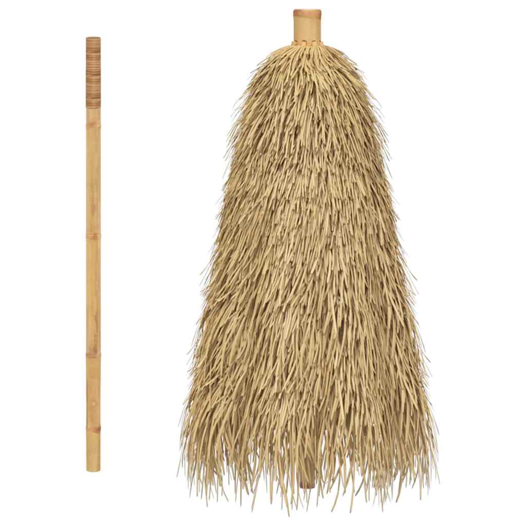 Guarda-chuva Tiki com dossel de folha de bananeira 240 cm Bambu
