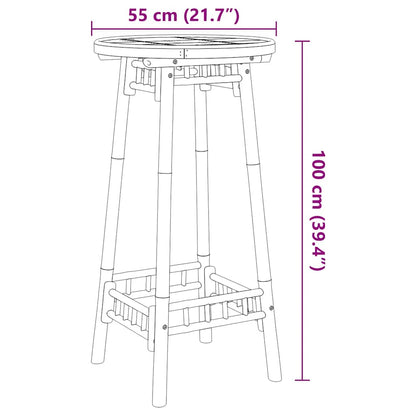 Mesa de bar para exterior redondo Ø55x100 cm bambu