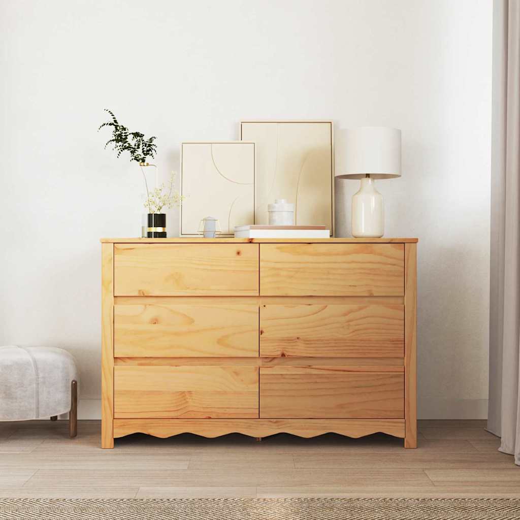 Baú de Gavetas com gaveta Drammen Carvalho 111 x 43 x 73,5 cm