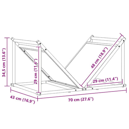 Suporte para lenha 70x43x34,5 cm aço laminado a frio branco