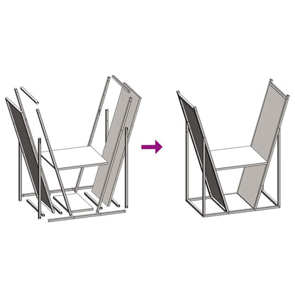 Suporte para lenha 69,5x35x81 cm aço laminado a frio antracite