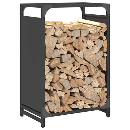 Suporte para lenha 44x28x65 cm aço laminado a frio preto