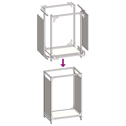 Suporte para lenha 44x28x65 cm aço laminado a frio antracite