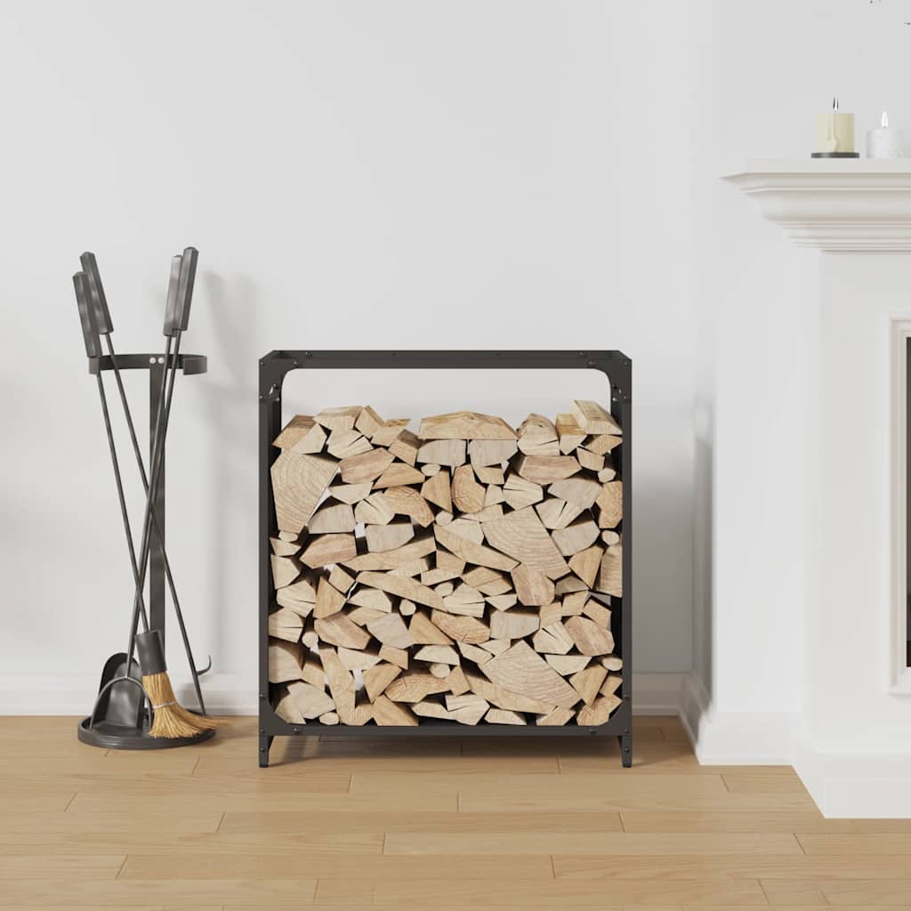 Suporte para lenha 60x28x65 cm aço laminado a frio preto
