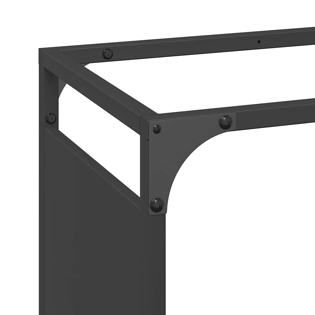 Suporte para lenha 60x28x65 cm aço laminado a frio preto