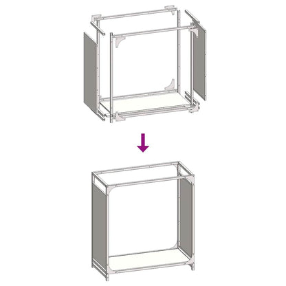 Suporte para lenha 60x28x65 cm aço laminado a frio branco