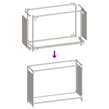 Suporte para lenha 90x28x65 cm aço laminado a frio branco