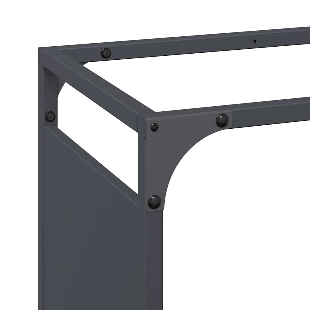 Suporte para lenha 60x28x90 cm aço laminado a frio antracite