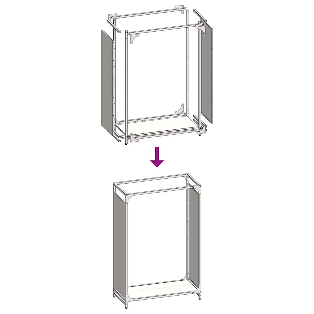 Suporte para lenha 60x28x90 cm aço laminado a frio antracite