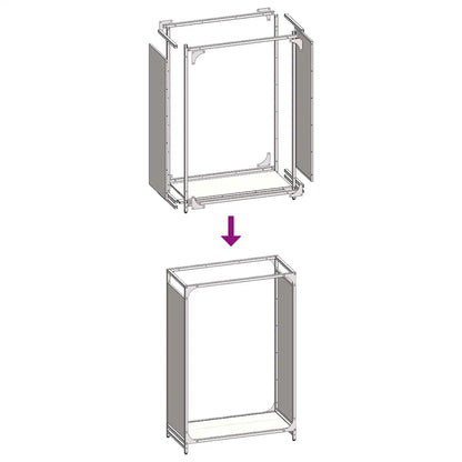 Suporte para lenha 60x28x90 cm aço laminado a frio antracite