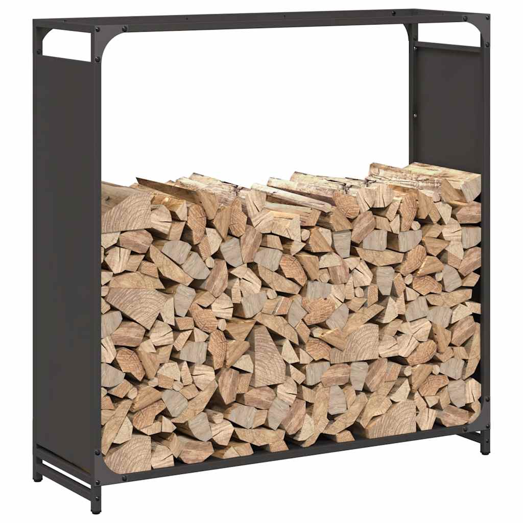 Suporte para lenha 90x28x90 cm aço laminado a frio preto