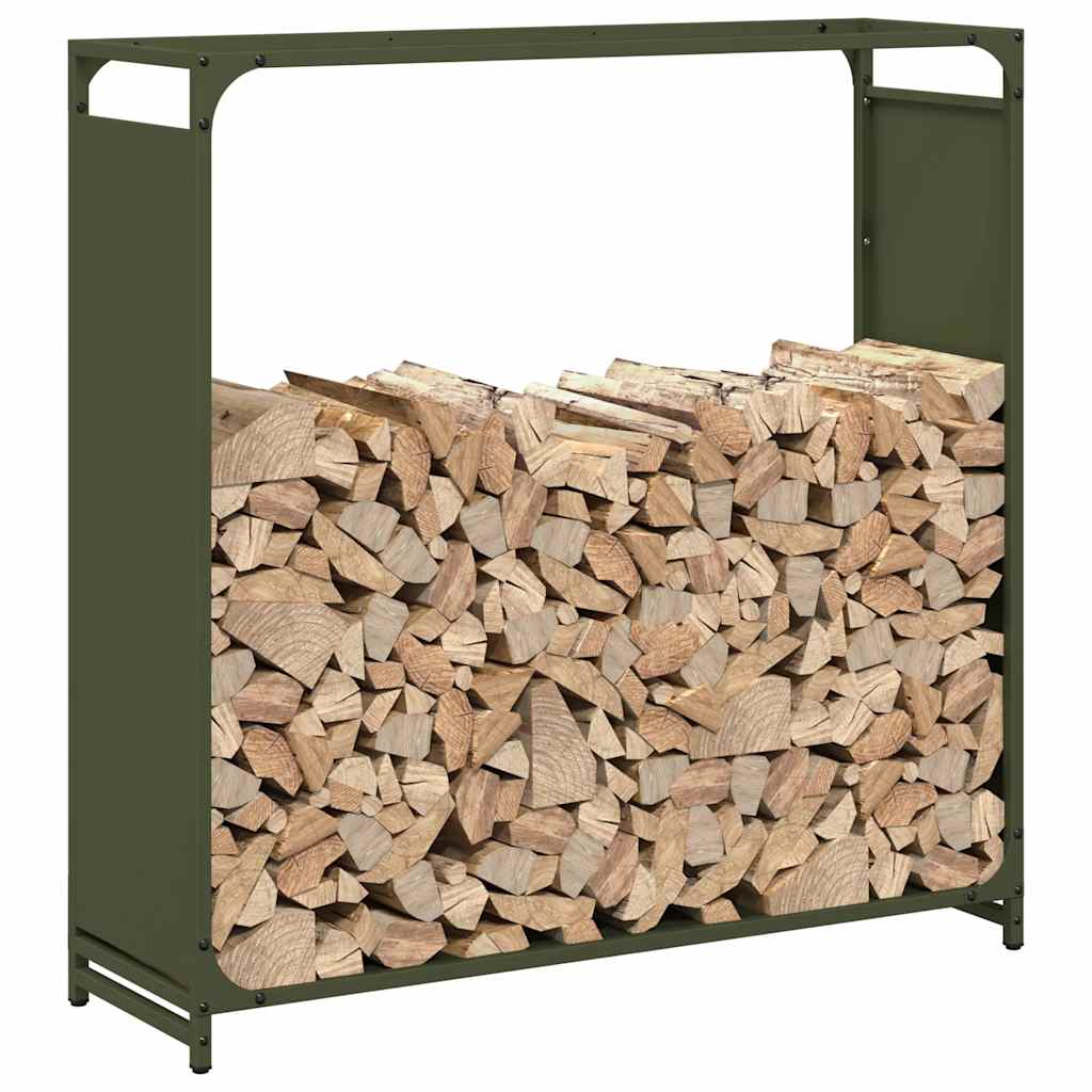 Suporte para lenha aço laminado a frio verde azeitona