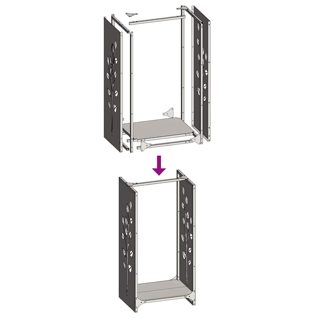 Suporte para lenha 40x30x80 cm aço laminado a frio branco