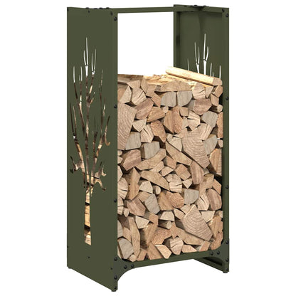 Suporte para lenha aço laminado a frio verde azeitona