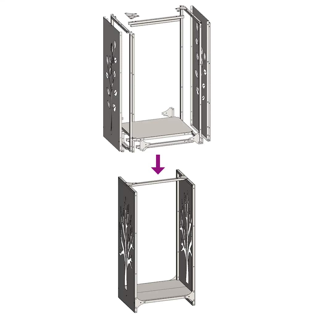 Suporte para lenha aço laminado a frio verde azeitona