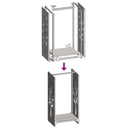 Suporte para lenha aço laminado a frio verde azeitona