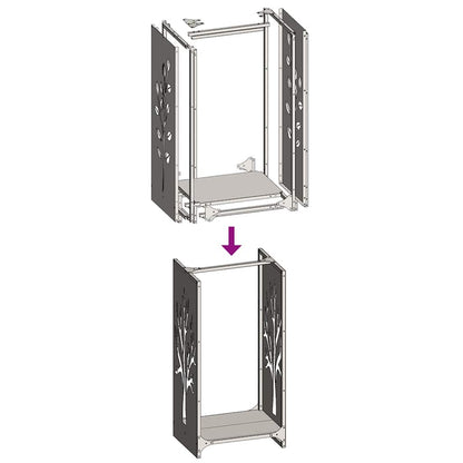 Suporte para lenha 40x30x80 cm aço inoxidável