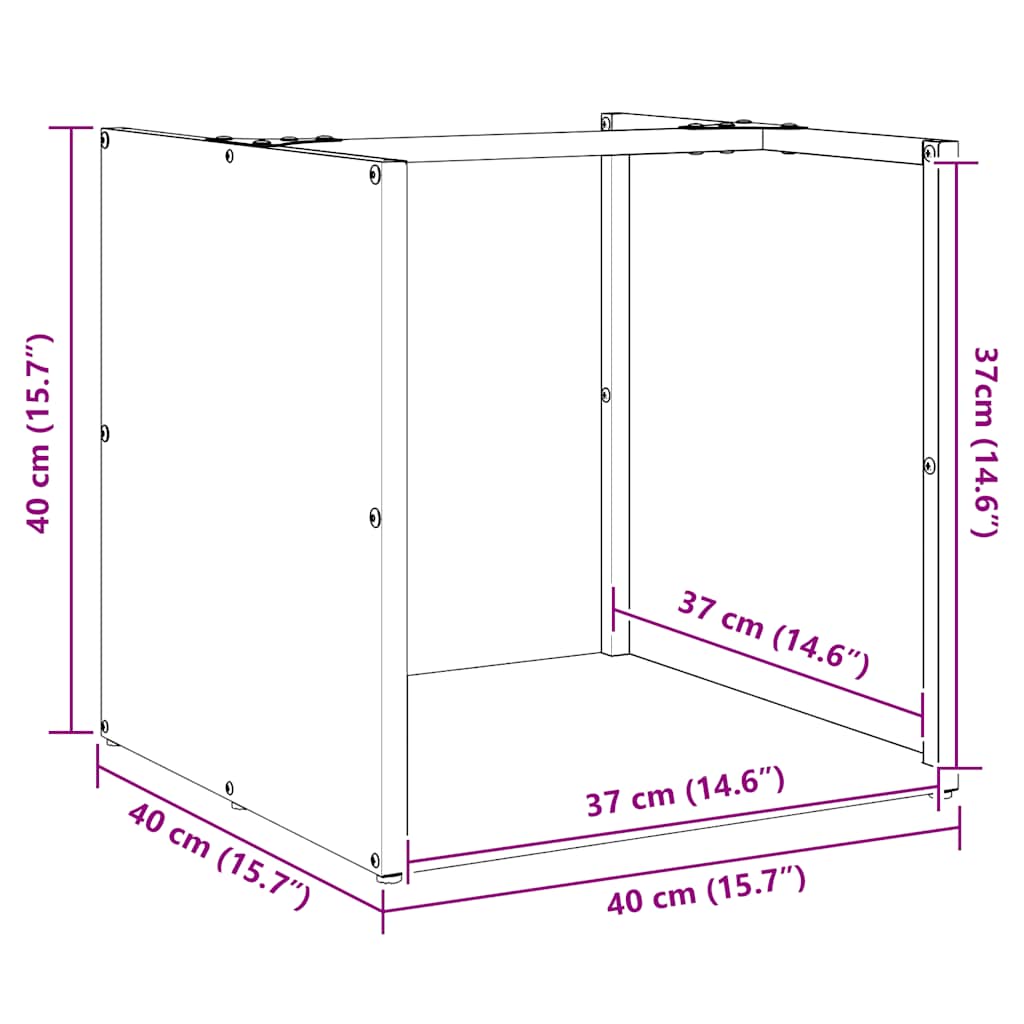 Suporte para lenha 40x40x40 cm aço laminado a frio branco