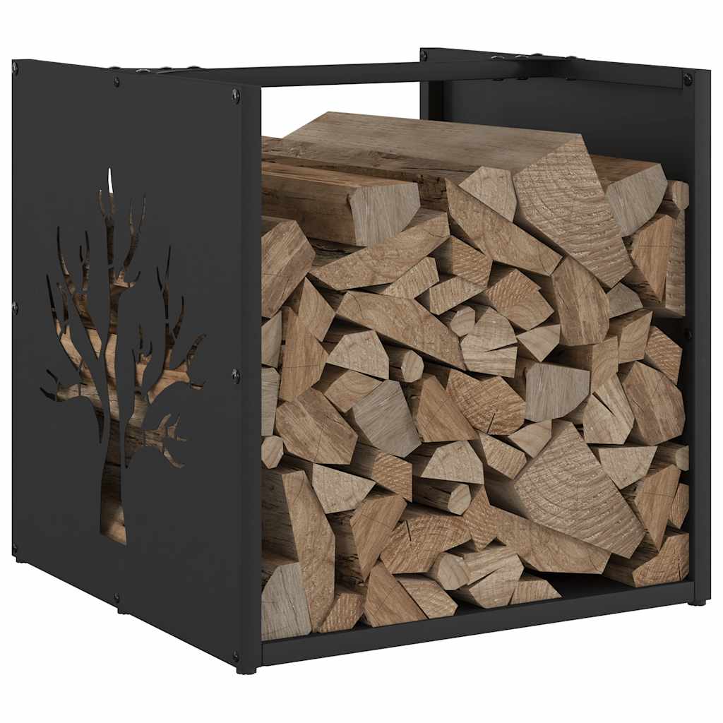 Suporte para lenha 40x40x40 cm aço laminado a frio preto