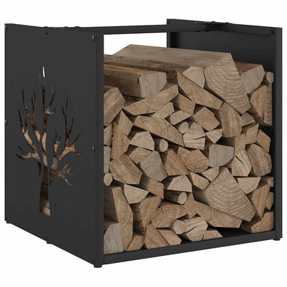 Suporte para lenha 40x40x40 cm aço laminado a frio preto