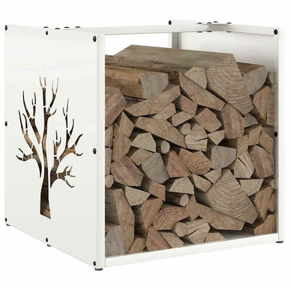 Suporte para lenha 40x40x40 cm aço laminado a frio branco