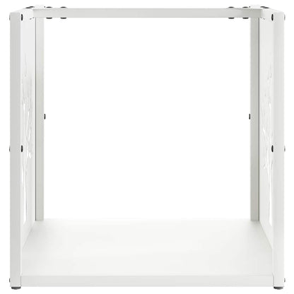 Suporte para lenha 40x40x40 cm aço laminado a frio branco