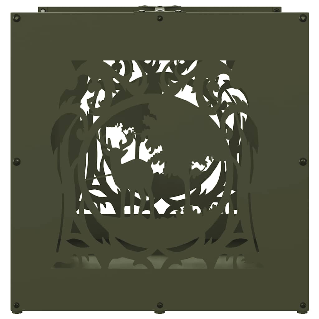 Suporte para lenha aço laminado a frio verde azeitona