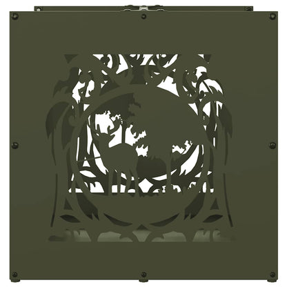 Suporte para lenha aço laminado a frio verde azeitona