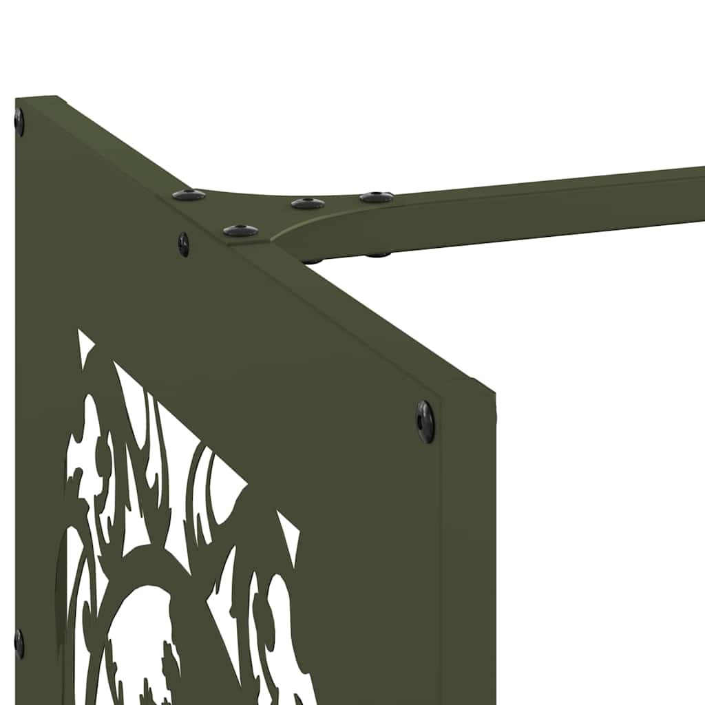 Suporte para lenha aço laminado a frio verde azeitona